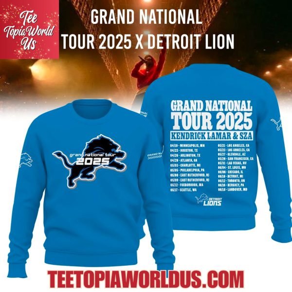 Detroit Lions Grand National Tour 2025 Kendrick Lamar & SZA White T-Shirt, Hoodie