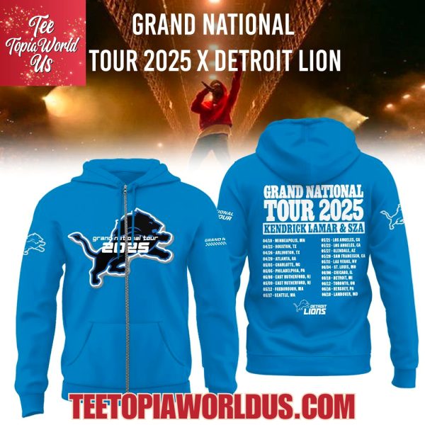 Detroit Lions Grand National Tour 2025 Kendrick Lamar & SZA White T-Shirt, Hoodie