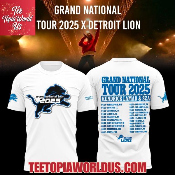Detroit Lions Grand National Tour 2025 Kendrick Lamar & SZA White T-Shirt, Hoodie