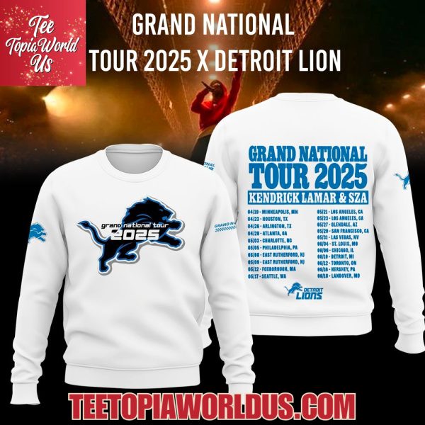 Detroit Lions Grand National Tour 2025 Kendrick Lamar & SZA White T-Shirt, Hoodie