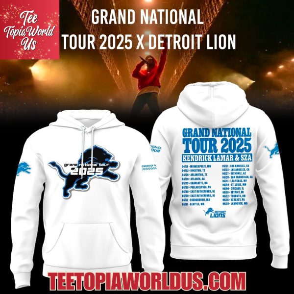 Detroit Lions Grand National Tour 2025 Kendrick Lamar & SZA White T-Shirt, Hoodie
