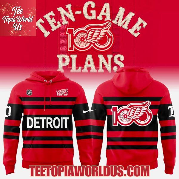 Detroit Red Wings Centennial Uniform Retro Hoodie