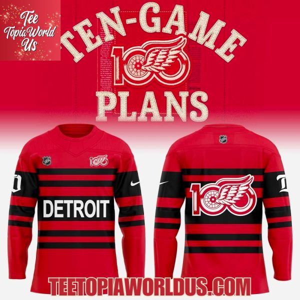 Detroit Red Wings Centennial Uniform Retro Jersey