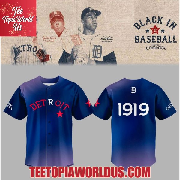 Detroit Stars Black in Baseball Jersey