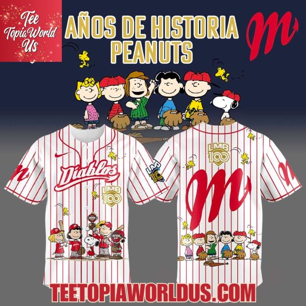 Edición limitada Diablos Rojos del México x 100 Años De Historia Peanuts Jersey