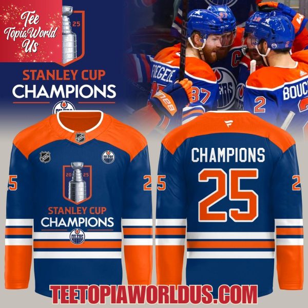 Edmonton Oilers 2025 Stanley Cup Champions Hockey Jersey