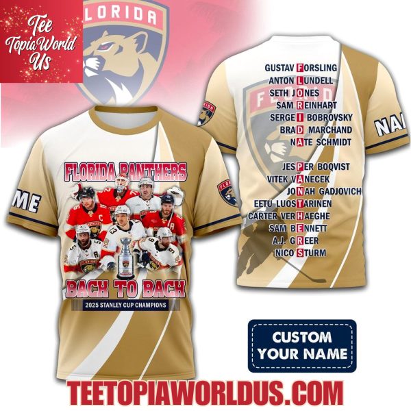 Florida Panthers Back To Back 2025 Stanley Cup Champions 3D Shirt