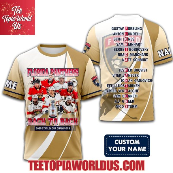 Florida Panthers Back To Back 2025 Stanley Cup Champions 3D Shirt