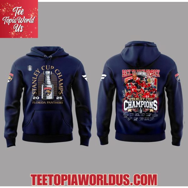 Florida Panthers Back To Back To Back Stanley Cup Champions 2025 Hoodie, T-Shirt, Cap