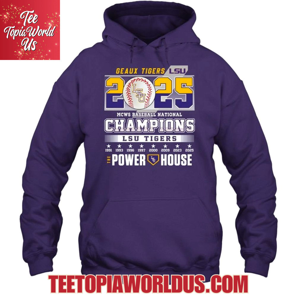 Geaux Tigers 2025 National Champions LSU Tigers The Power House T-Shirt Geaux Tigers 2025 National Champions LSU Tigers The Power House T-Shirt