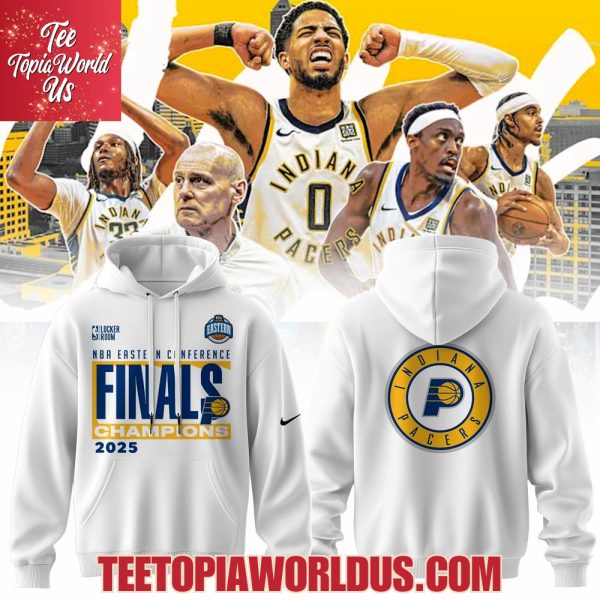 Indiana Pacers NBA Eastern Conferrence Finals Champions 2025 White T-Shirt, Hoodie
