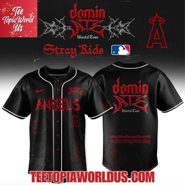 Los Angeles Angels x Stray Kids Dominate World Tour 2025 Baseball Jersey