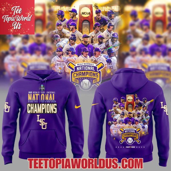 LSU Tigers 2025 NCAA Baseball National Champions Hoodie, T-Shirt, Cap