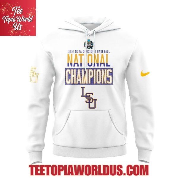 LSU Tigers 2025 NCAA Baseball National Champions White Hoodie, T-Shirt, Cap