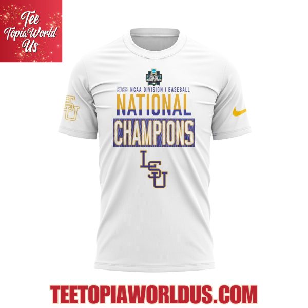 LSU Tigers 2025 NCAA Baseball National Champions White Hoodie, T-Shirt, Cap