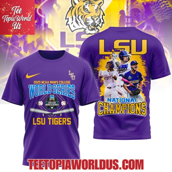 LSU Tigers 2025 NCAA Man’s College World Series National Champions Purple T-Shirt, Hoodie