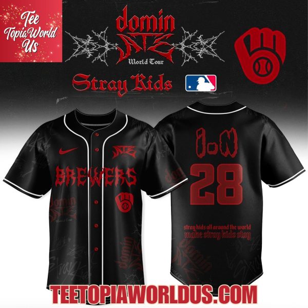 Milwaukee Brewers x Stray Kids Dominate World Tour 2025 Baseball Jersey