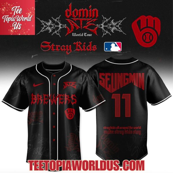 Milwaukee Brewers x Stray Kids Dominate World Tour 2025 Baseball Jersey