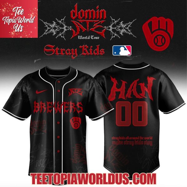 Milwaukee Brewers x Stray Kids Dominate World Tour 2025 Baseball Jersey