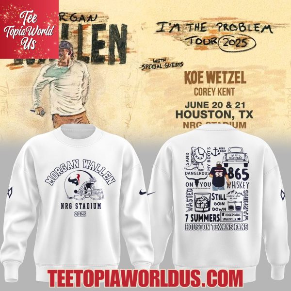 Morgan Wallen x Houston Texans White T-Shirt, Hoodie