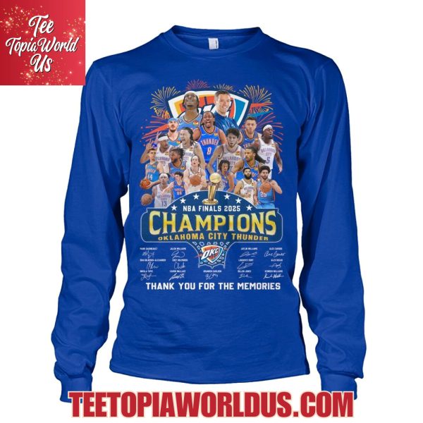 NBA Finals 2025 Champions Oklahoma City Thunder Thank You For The Memories T-Shirt