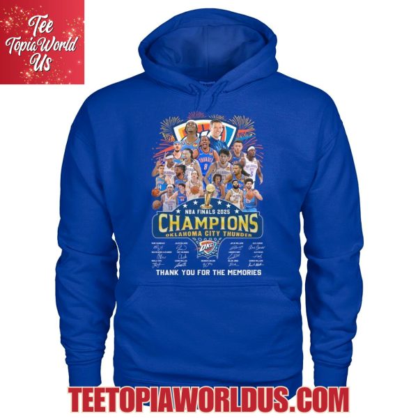 NBA Finals 2025 Champions Oklahoma City Thunder Thank You For The Memories T-Shirt