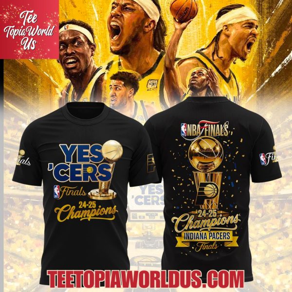 NBA Finals 24-25 Champions Indiana Pacers Black T-Shirt, Hoodie