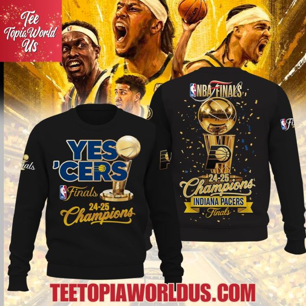 NBA Finals 24-25 Champions Indiana Pacers Black T-Shirt, Hoodie