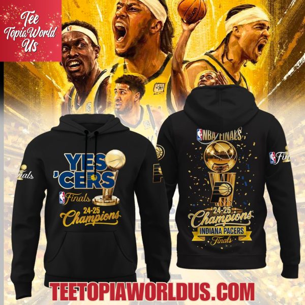 NBA Finals 24-25 Champions Indiana Pacers Black T-Shirt, Hoodie