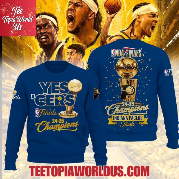 NBA Finals 24-25 Champions Indiana Pacers Blue T-Shirt, Hoodie