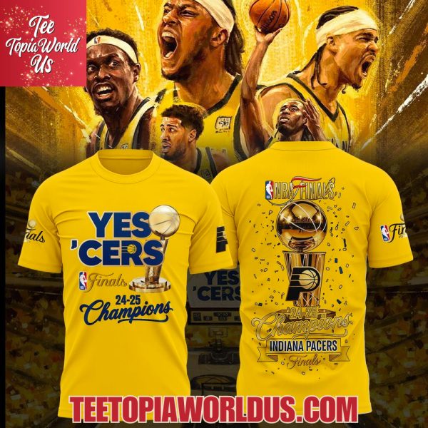 NBA Finals 24-25 Champions Indiana Pacers Yellow T-Shirt, Hoodie