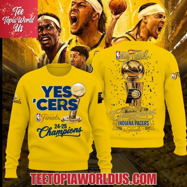 NBA Finals 24-25 Champions Indiana Pacers Yellow T-Shirt, Hoodie