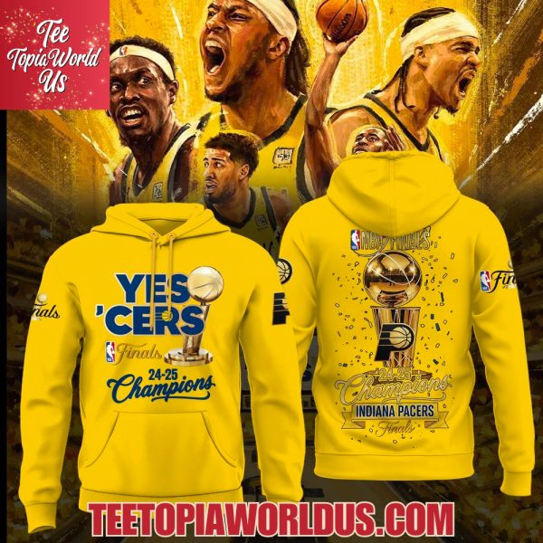 NBA Finals 24-25 Champions Indiana Pacers Yellow T-Shirt, Hoodie