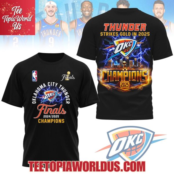 Oklahoma City Thunder 2024 2025 Finals Champions Black T-Shirt, Hoodie
