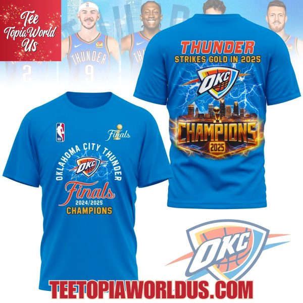 Oklahoma City Thunder 2024 2025 Finals Champions Blue T-Shirt, Hoodie