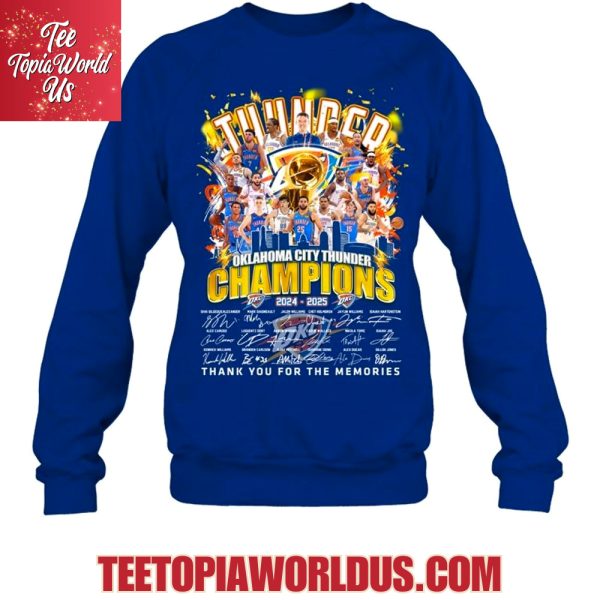Oklahoma City Thunder Champions 2025 Thank You For The Memories T-Shirt