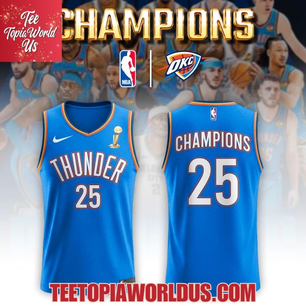 Oklahoma City Thunder Men’s Basketball 2025 NBA Champs Jersey