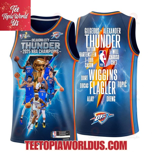 Oklahomo City Thunder 2025 NBA Champions Basketball Jersey