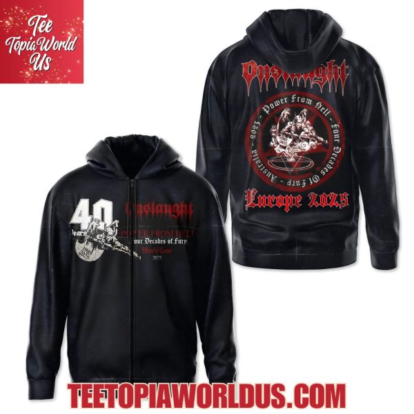 Onslaught Power from Hell World Tour 2025 T-Shirt, Hoodie