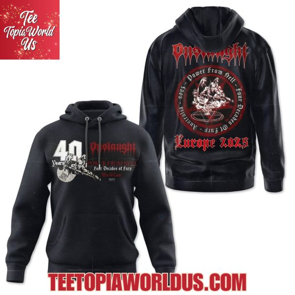 Onslaught Power from Hell World Tour 2025 T-Shirt, Hoodie