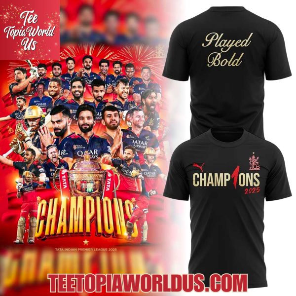 RCB Champion 2025 Tata Indian Premier League T-Shirt, Hoodie, Cap