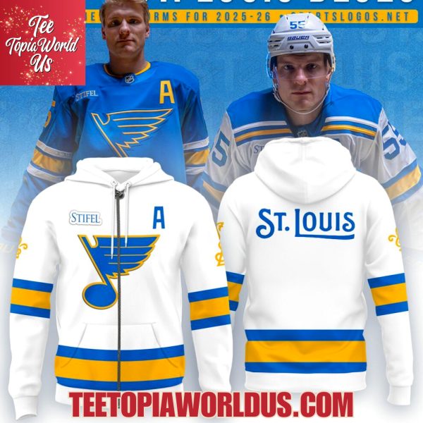 St. Louis Blues 2025 Uniform White Hoodie