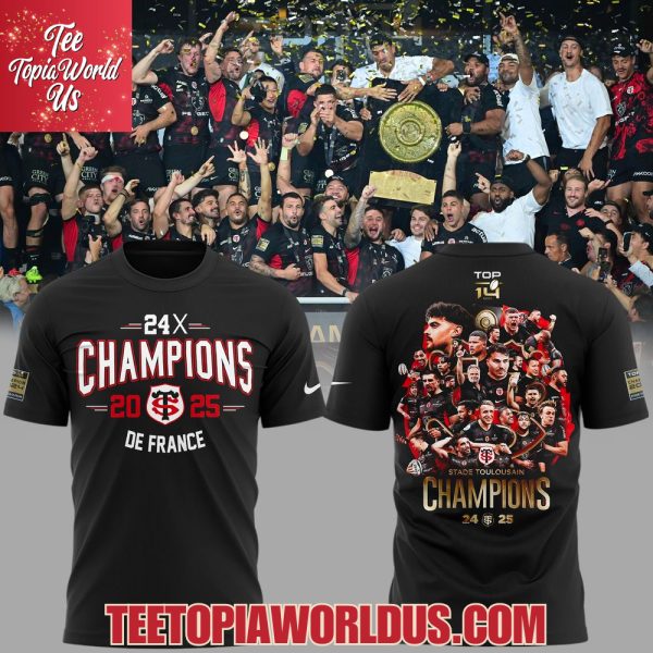 Stade Toulousain 24x Champions 2025 De France T-Shirt