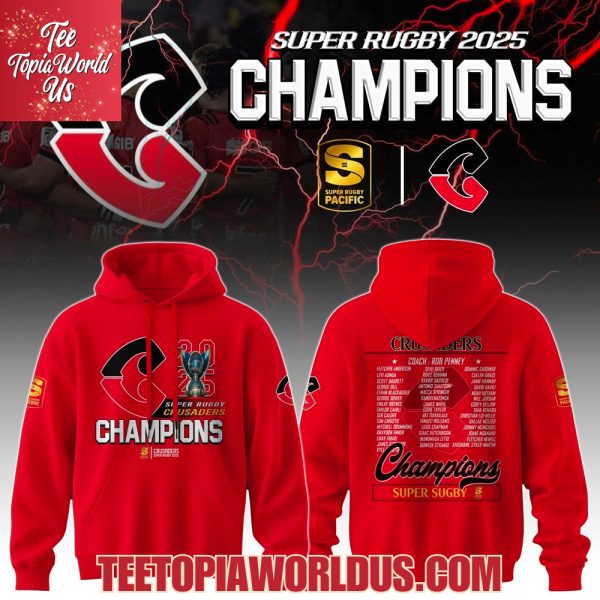 Super Rugby Crusaders Champions 2025 Hoodie, T-Shirt, Cap