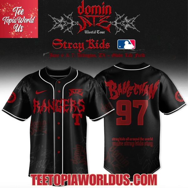 Texas Rangers x Stray Kids Dominate Word tour 2025 Jersey