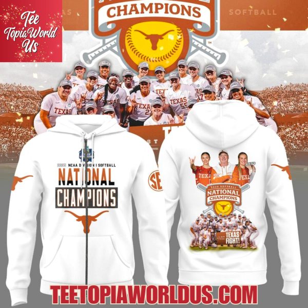 Texas Softball 2025 NCAA Division Softball National Champions White T-Shirt, Hoodie, Cap