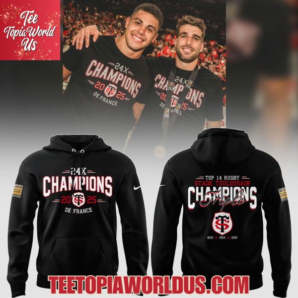 Top 14 Rugby Stade Toulousain Champions 2025 Hoodie