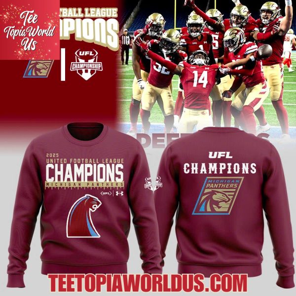 United Football League 2025 Season Champions Michigan Panthers T-Shirt, Hoodie, Cap