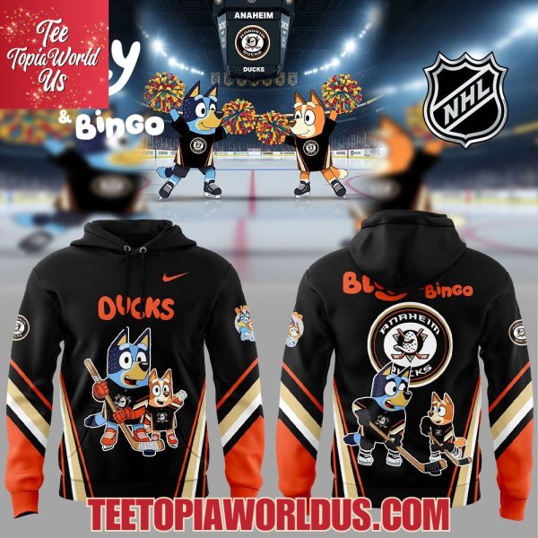 Anaheim Ducks Bluey and Bingo Hoodie