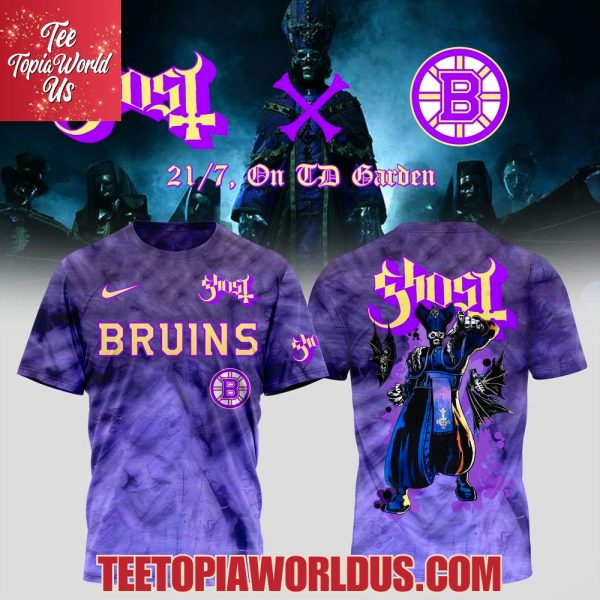 Boston Bruins x Ghost Band World Tour 2025 T-Shirt